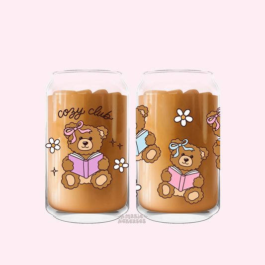Cozy Club Bear Glass Cup