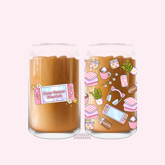 Cozy Gamer Glass Cup