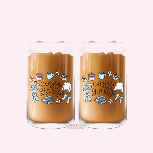 Cozy Girly Winter Glass Cup