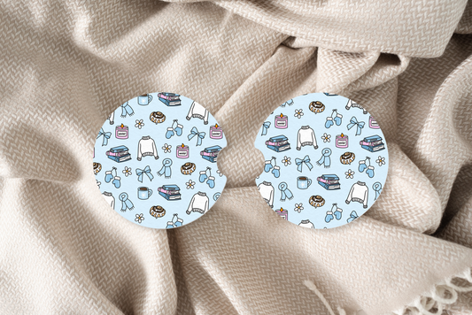 Cozy Winter Girly Car Coaster