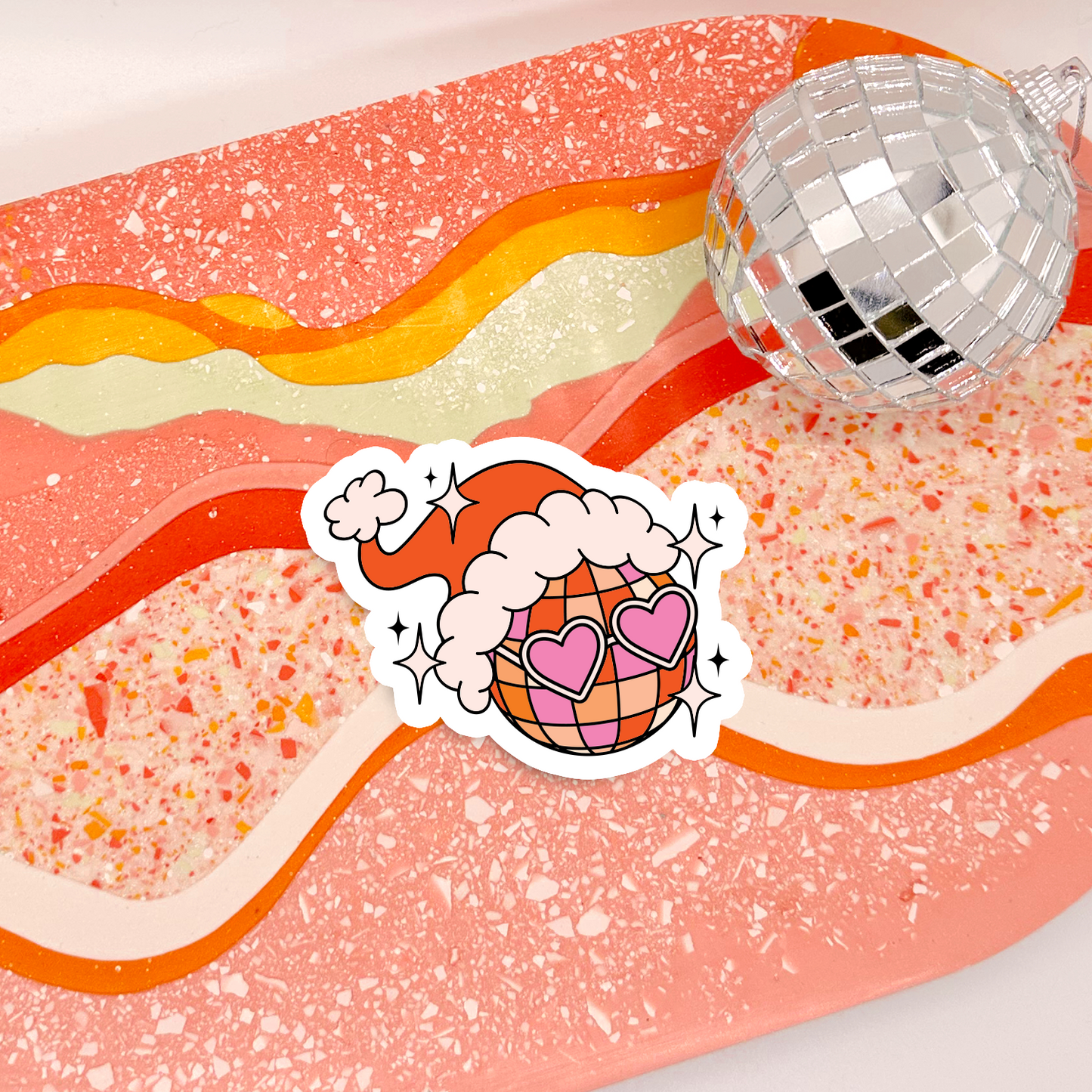 Disco Ball Santa Sticker