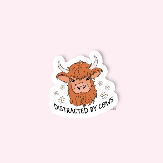 Distracted By Cows Sticker