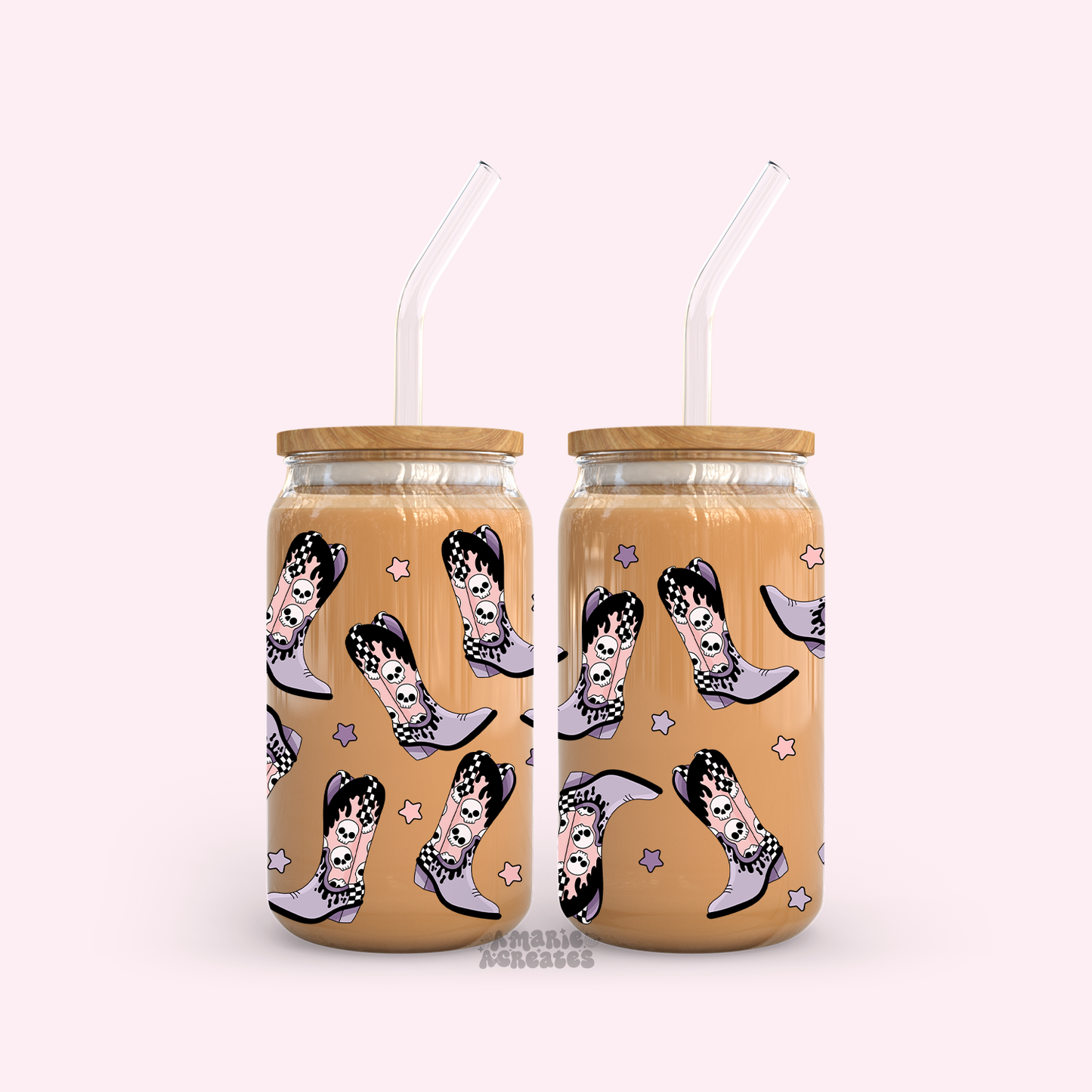 Emo Cowgirl Wrap Glass Cup