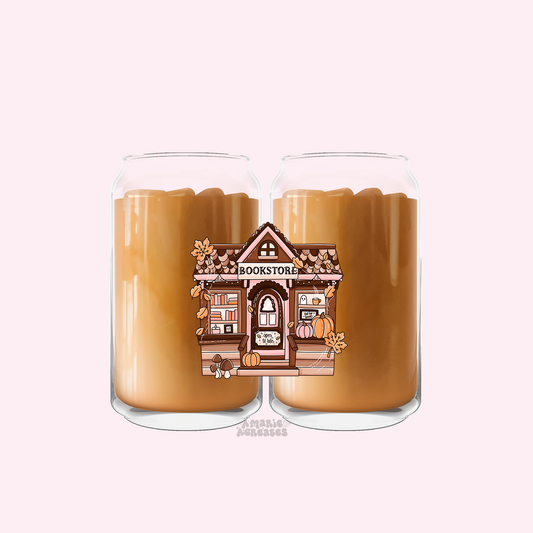 Fall Bookstore Glass Cup