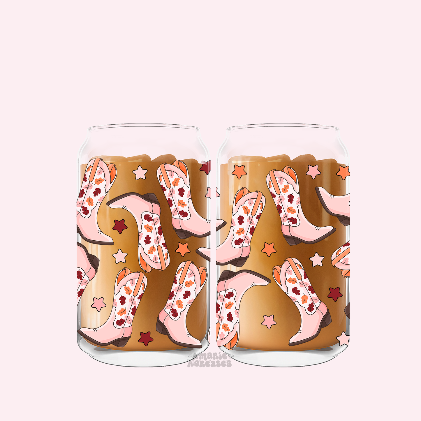 Fall Boots Wrap Glass Cup