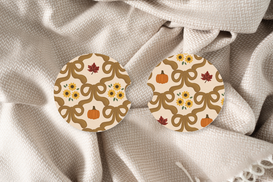 Fall Bows Car Coaster