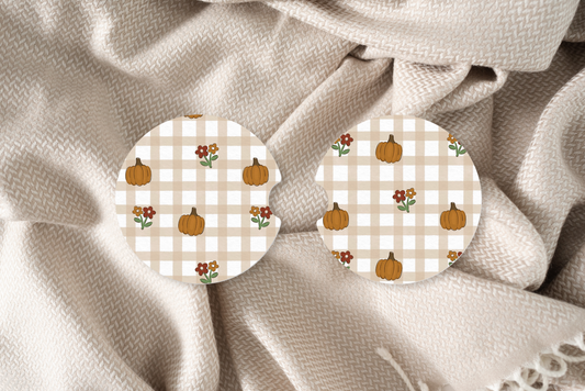 Fall Gingham Car Coaster
