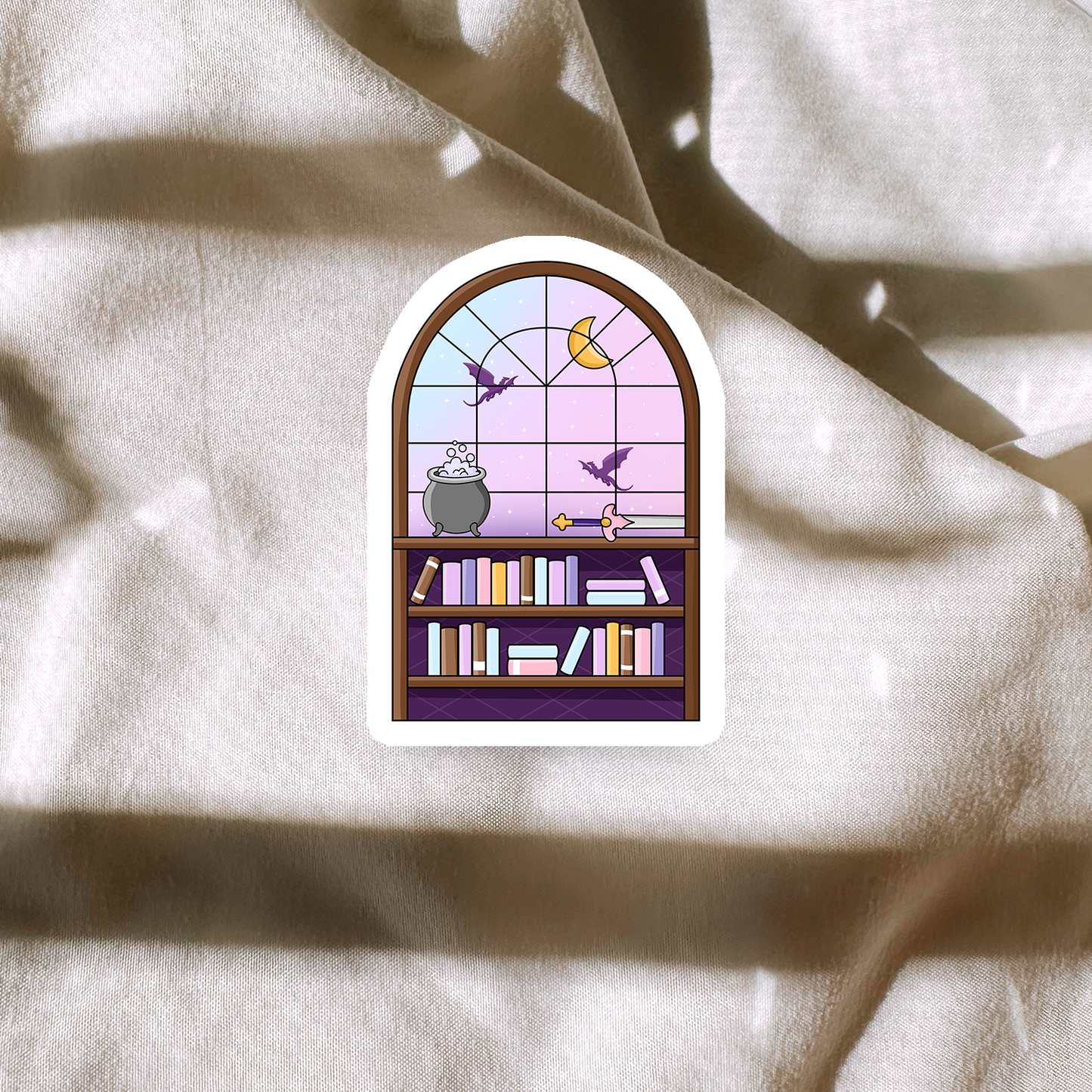 Fantasy Bookshelf Sticker