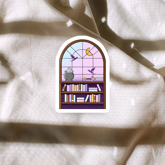 Fantasy Bookshelf Sticker