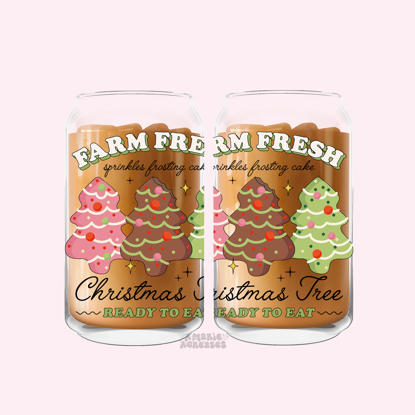 Farm Fresh Christmas Cookies Glass Cup