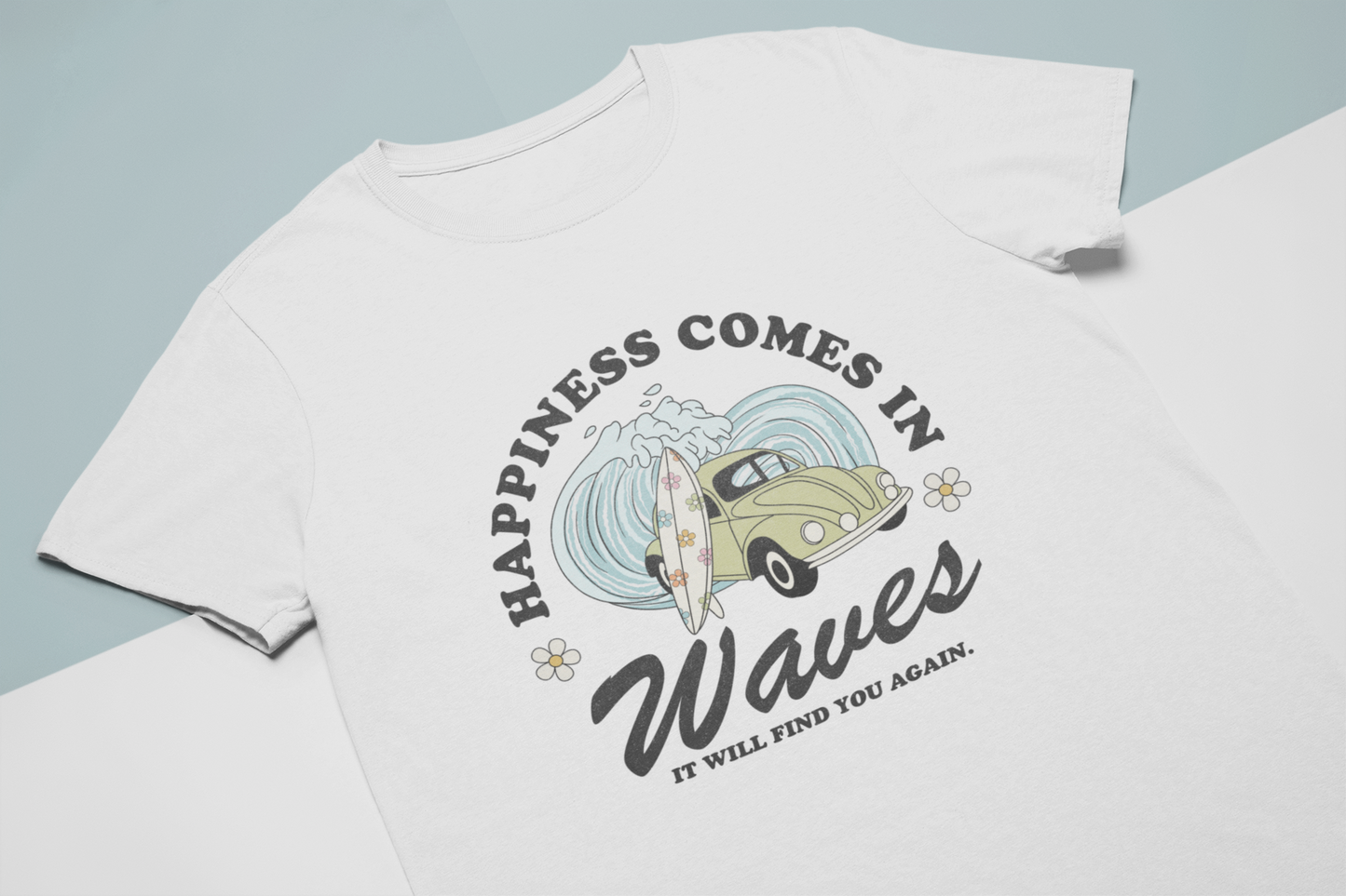 Happiness Comes In Waves Graphic Top