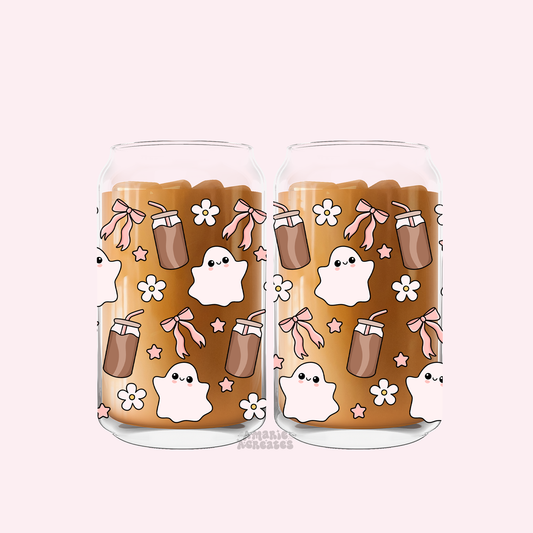 Ghost Coffee Bows Glass Cup