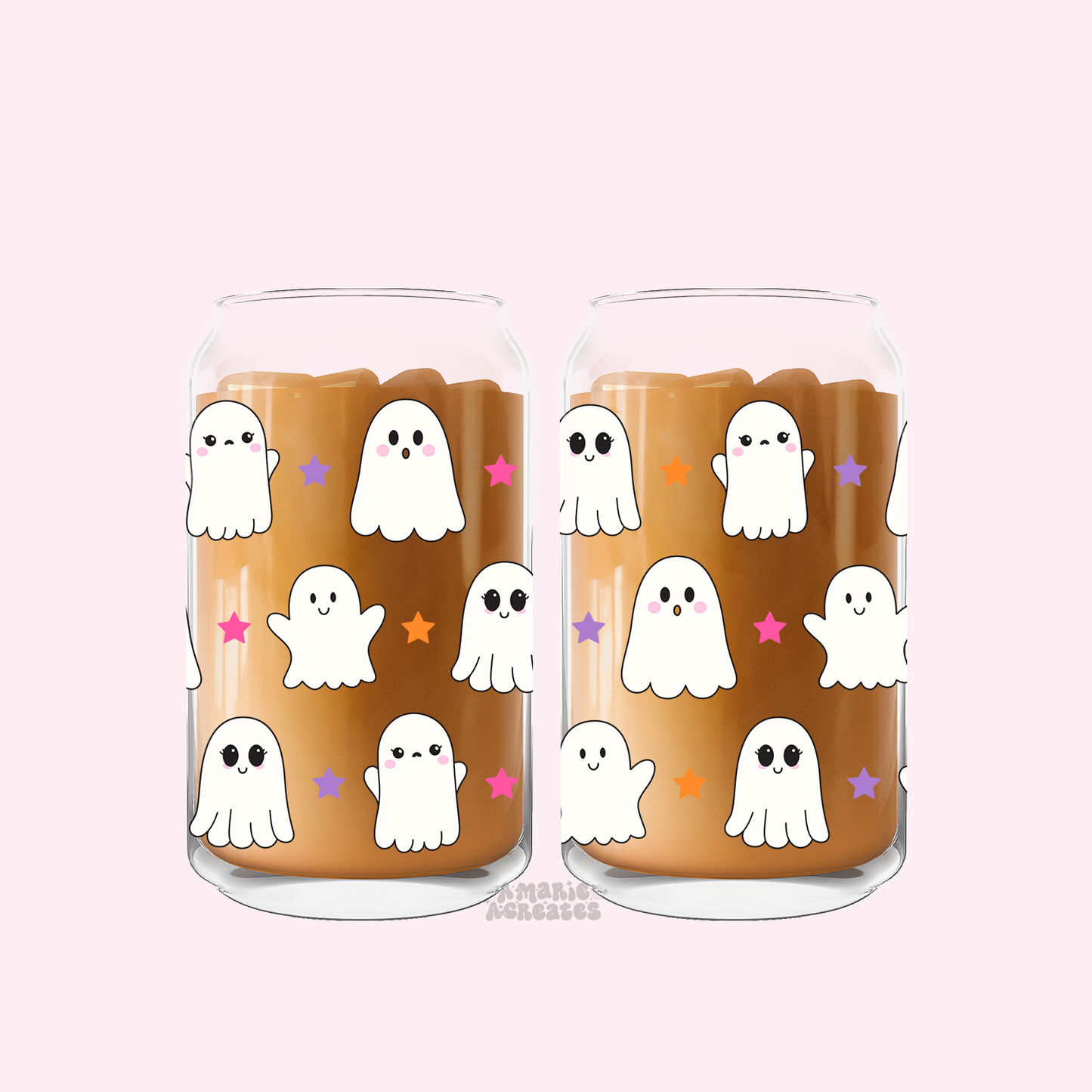 Ghost & Stars Glass Cup