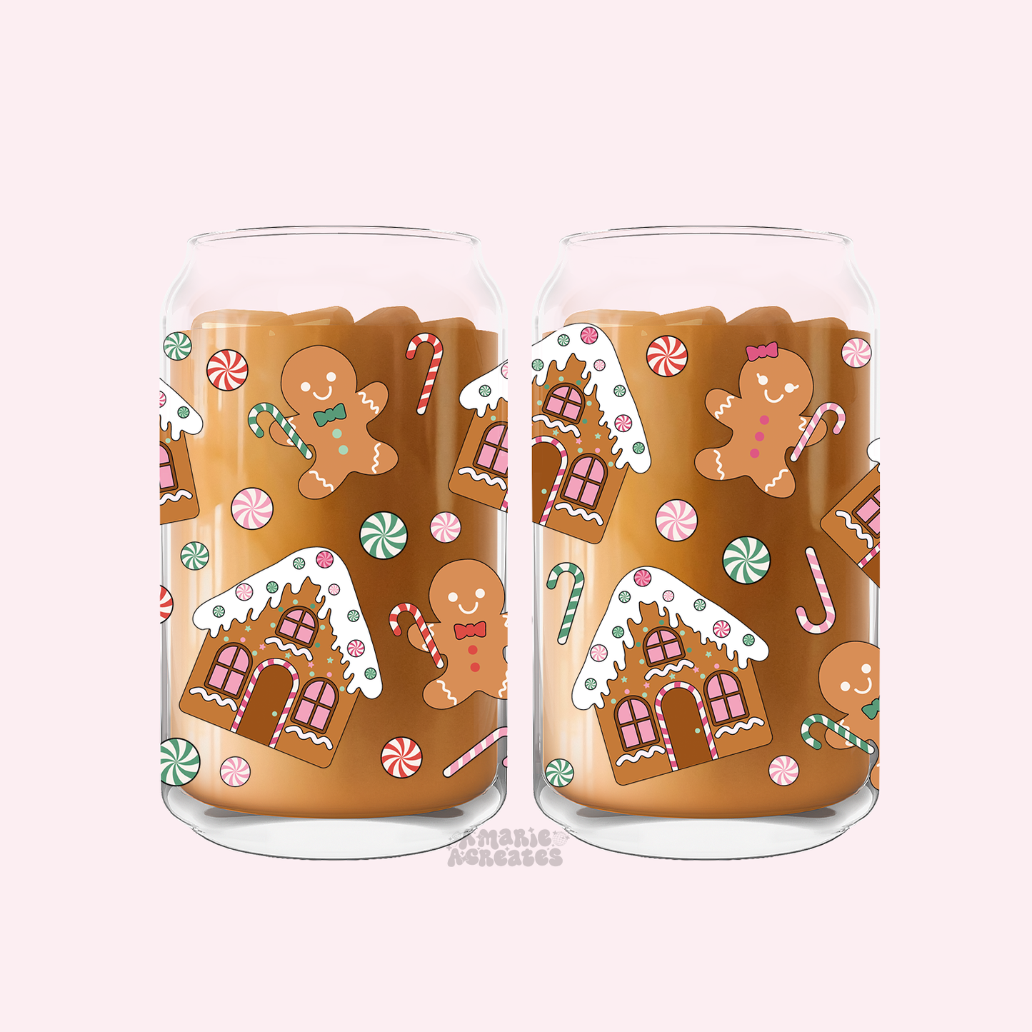 Gingerbread + House Glass Cup