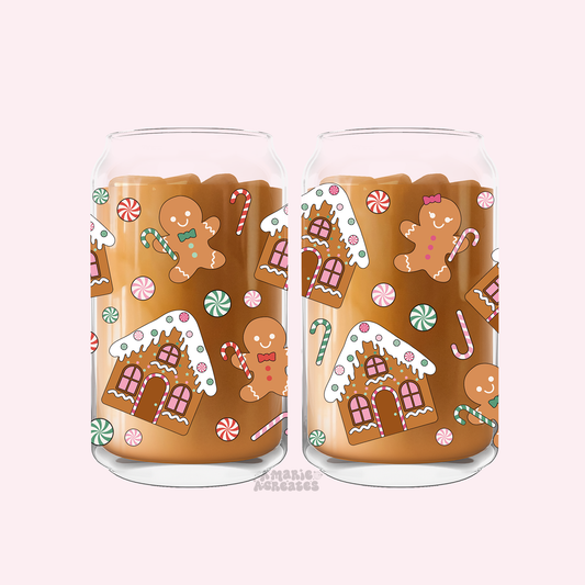 Gingerbread + House Glass Cup