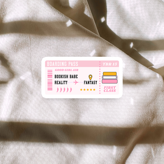 Bookish Babe Boarding Pass Sticker