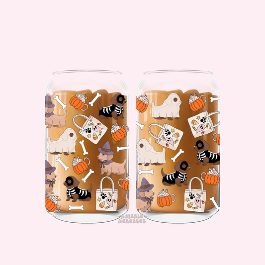 Halloween Pups Glass Cup