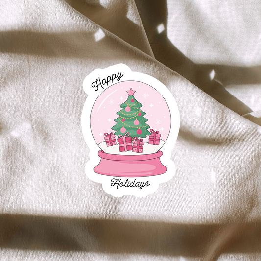 Happy Holidays | Snow Globe | Sticker