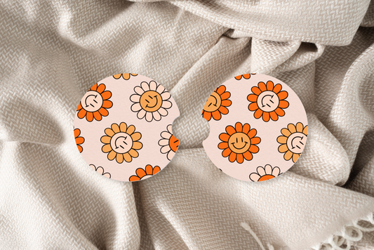 Happy Sunshine Flower Car Coaster