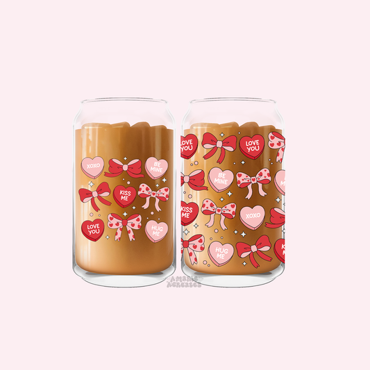 Hearts & Bows Glass Cup