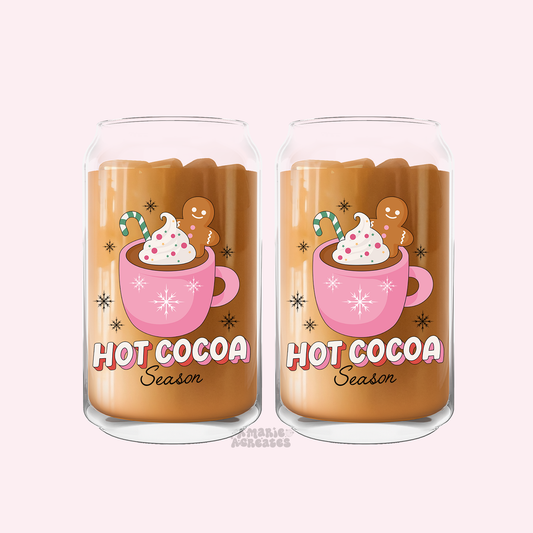 Hot Cocoa Season Glass Cup