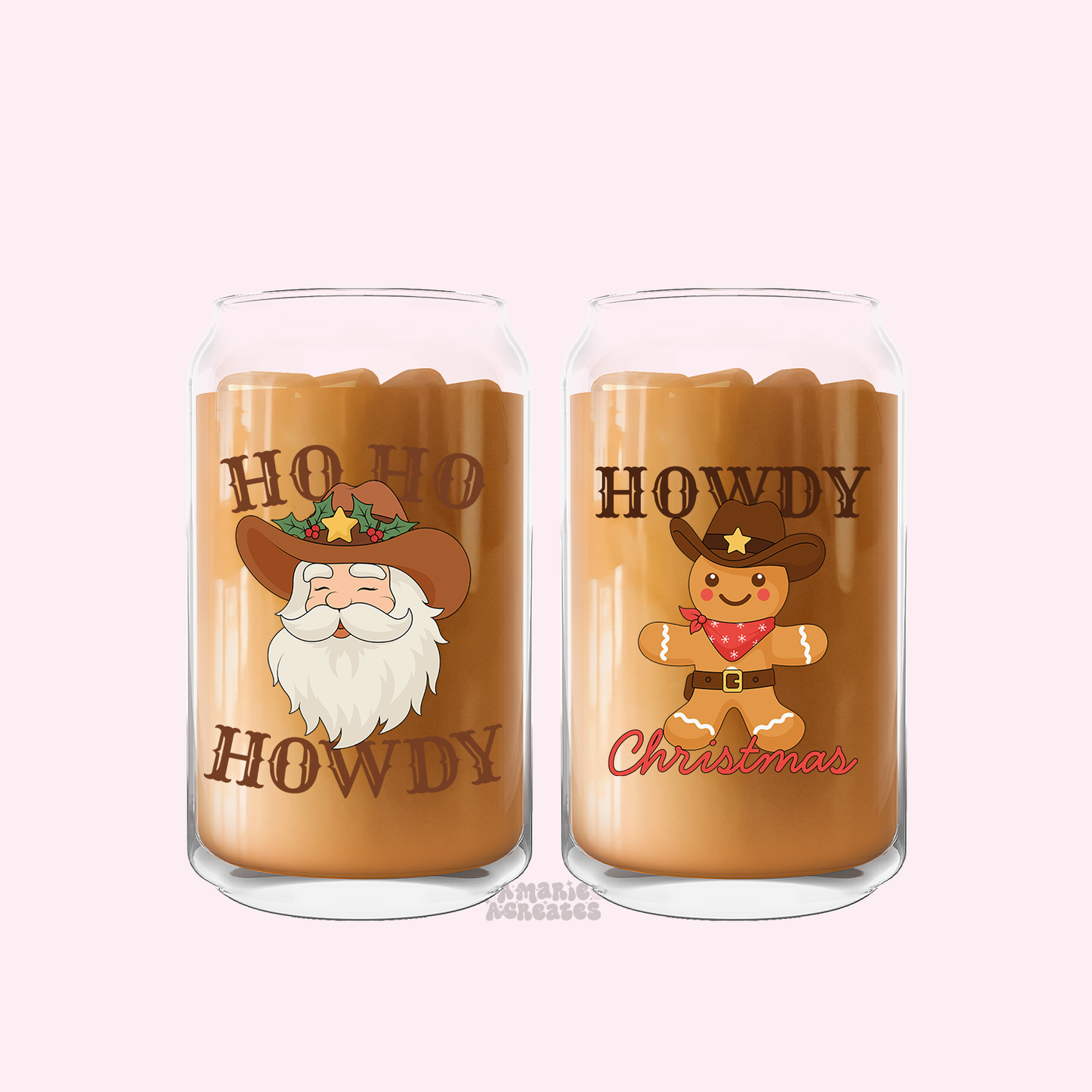 Howdy Christmas Glass Cup