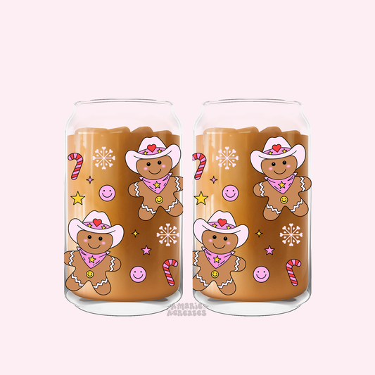 Howdy Gingerbread Glass Cup