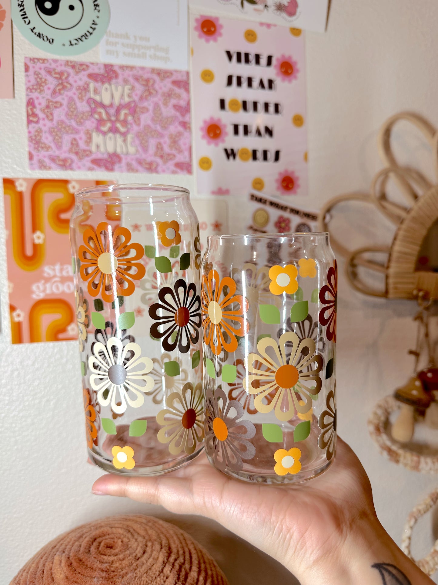 Retro Wallpaper Glass Cup