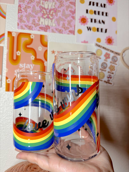 Love Wins Glass Cup