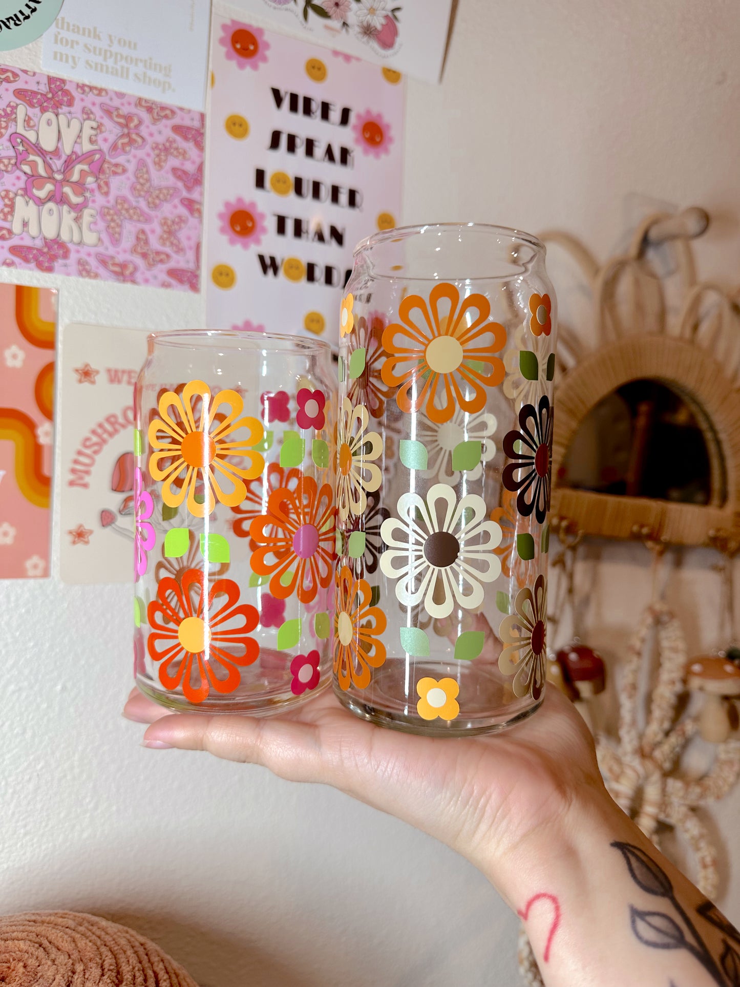 Retro Wallpaper Glass Cup