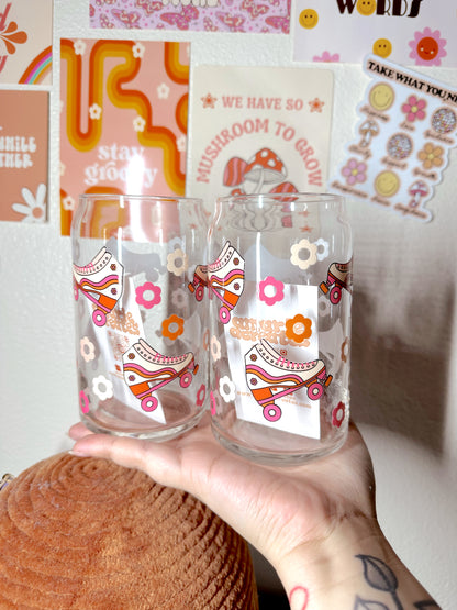 Retro Roller Skates Glass Cup