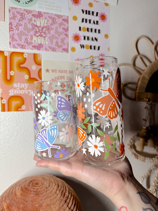 Butterfly Garden Glass Cup