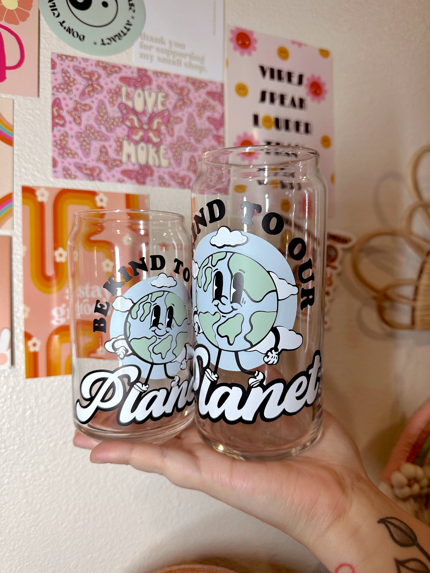 Be Kind To Our Planet Glass Cup