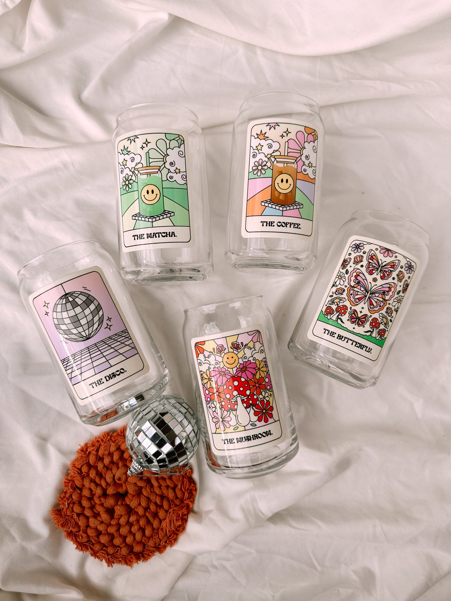 Trendy Retro Tarot Cards Glass Cup