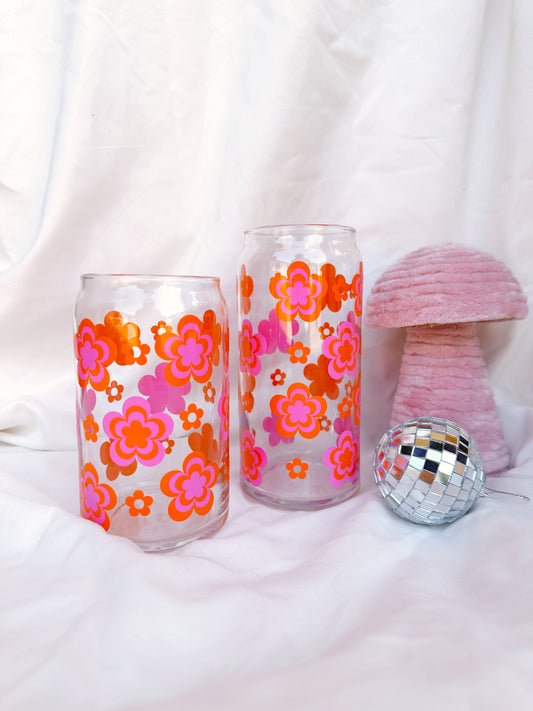 Retro Bloom Glass Cup