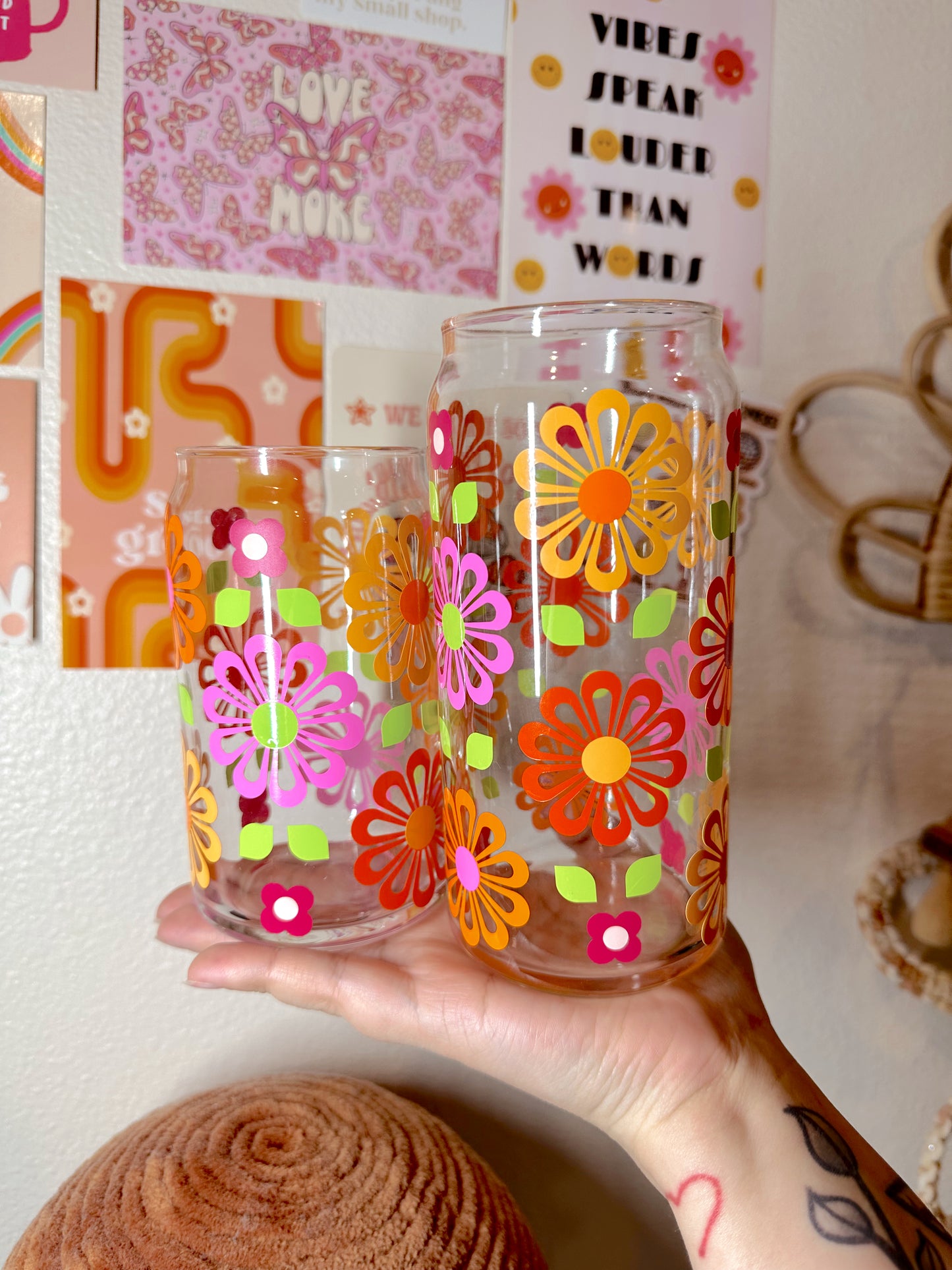 Retro Wallpaper Glass Cup