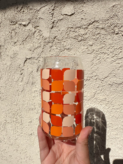 Back To The 70s | Retro Pattern | Glass Cup