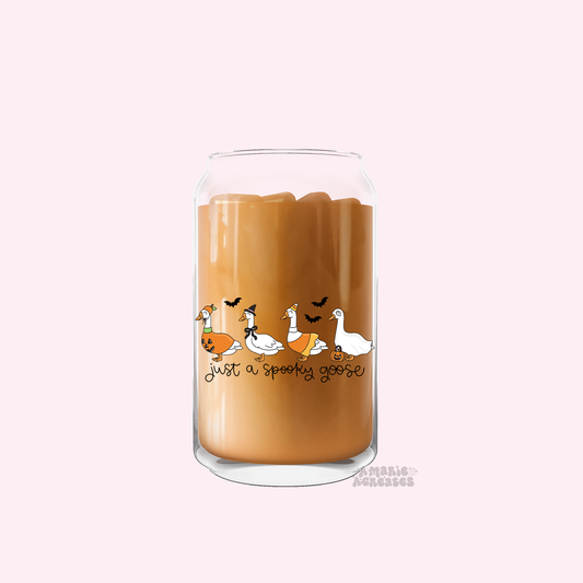 Just A Spooky Goose Glass Cup