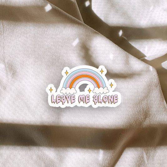 Leave Me Alone Rainbow Sticker