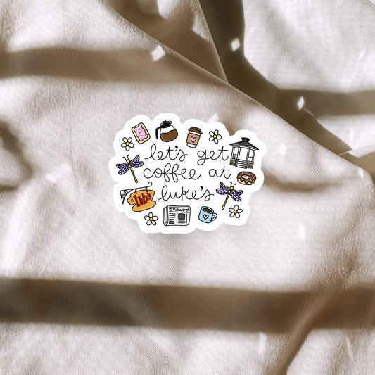 Lets Get Coffee At Lukes Sticker