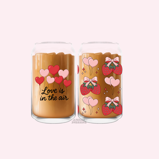 Love Is In The Air Glass Cup