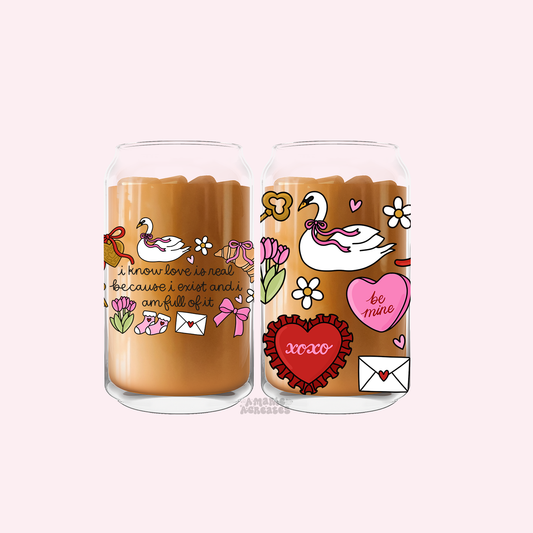 Love Is Real Glass Cup