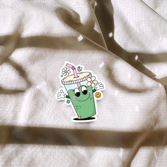 Retro Matcha Character Sticker