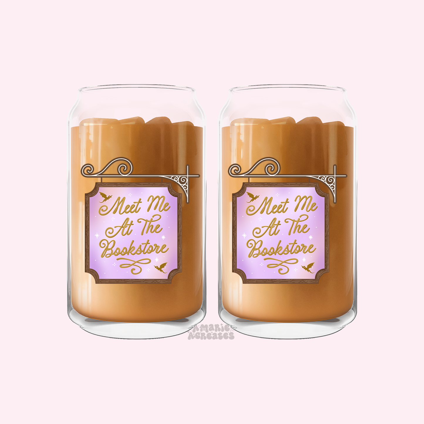 Meet Me At The Bookstore Glass Cup