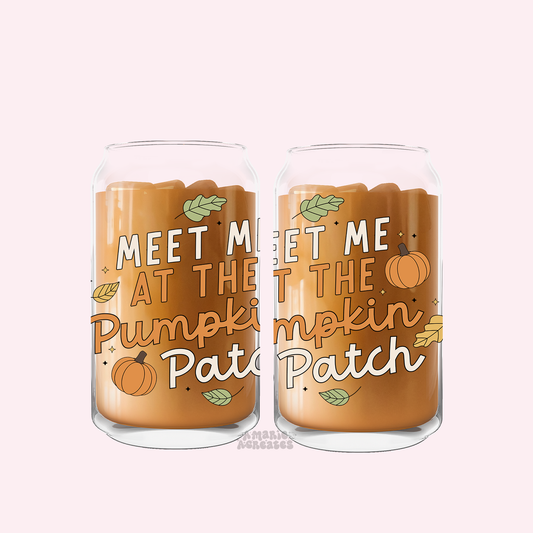 Meet Me At The Pumpkin Patch Glass Cup