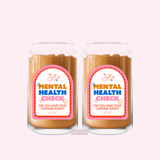 Mental Health Check Glass Cup