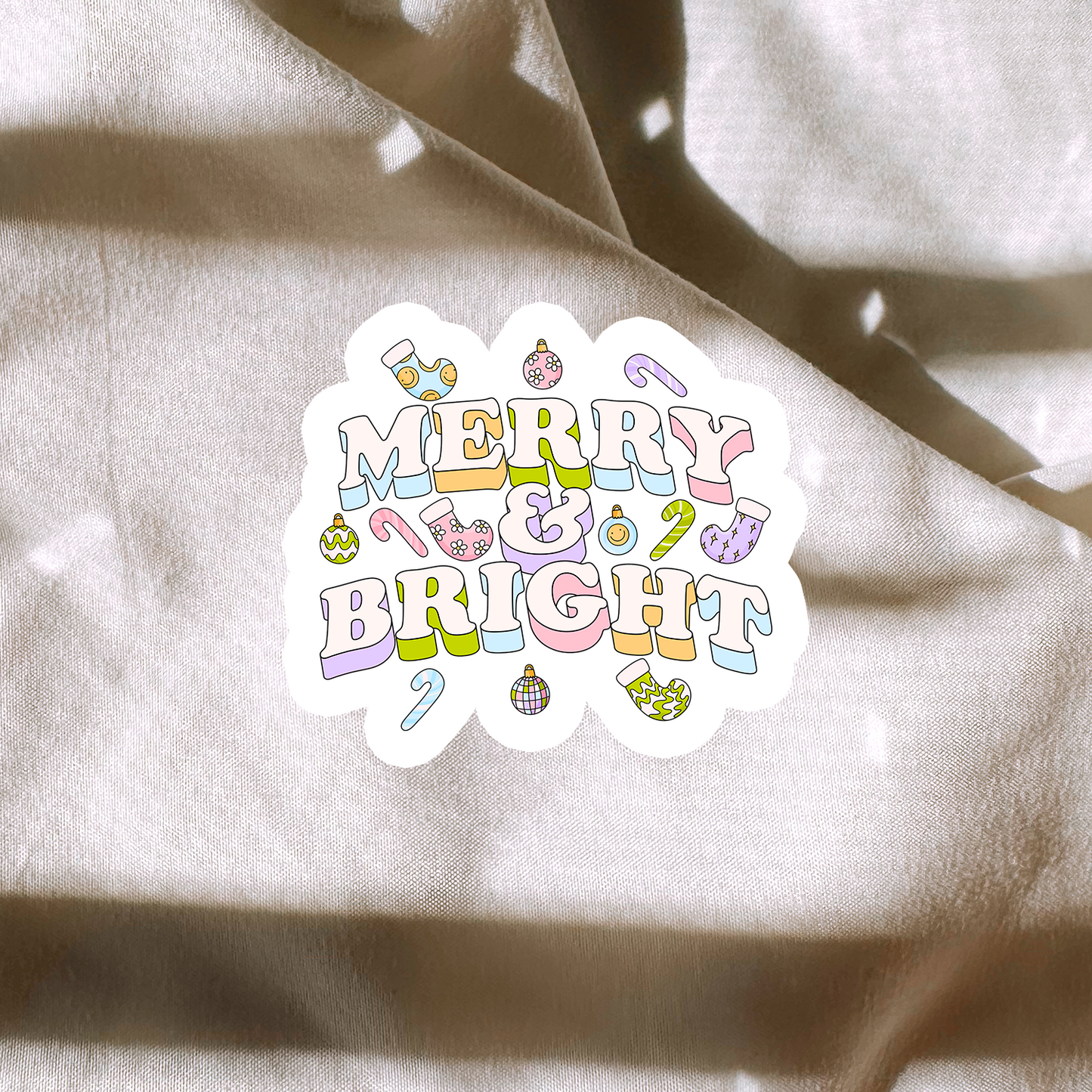 Pastel Merry & Bright Sticker