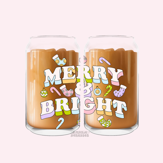 Pastel Merry & Bright Glass Cup