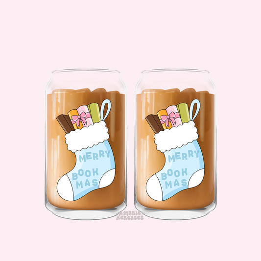 Merry Bookmas Glass Cup
