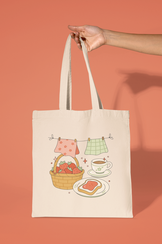 Strawberry Morning Tote Bag